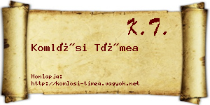 Komlósi Tímea névjegykártya