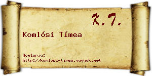 Komlósi Tímea névjegykártya